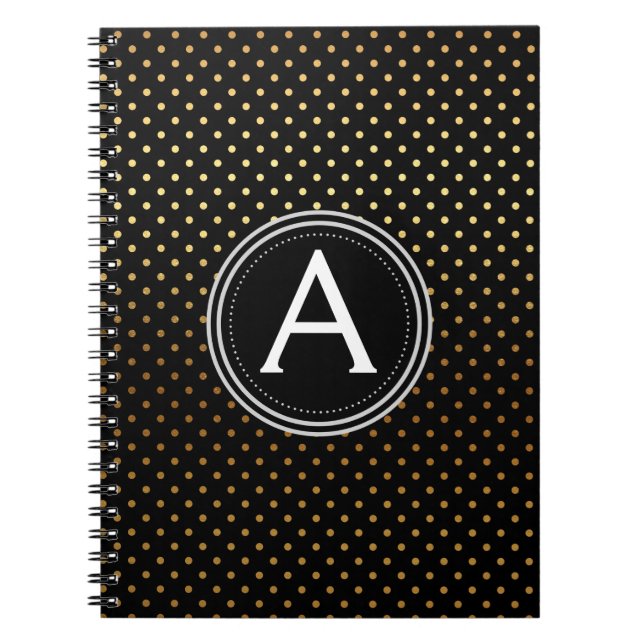 Cuaderno Portátil de punto de polka monograma de Relieve me (Frente)