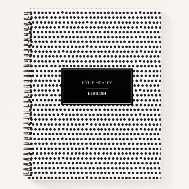 Cuaderno Portátil de punto de polka personalizado (Anverso)