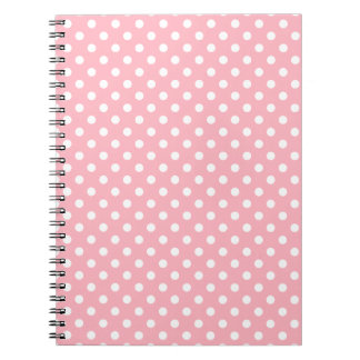Cuaderno Portátil de puntos de polka rosa claro