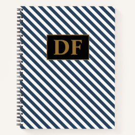 Cuaderno Portátil de rayas azules/blancas de inicio persona