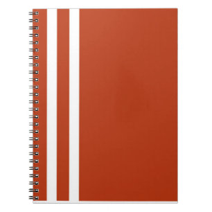 Cuaderno Portátil de rayas blancas y naranja