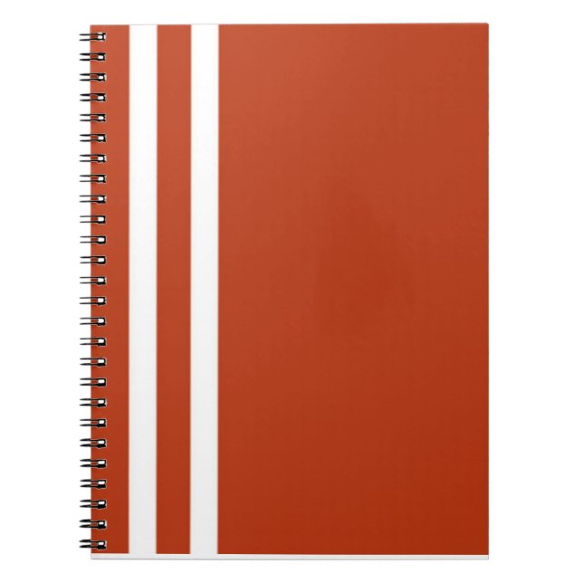 Cuaderno Portátil de rayas blancas y naranja (Frente)