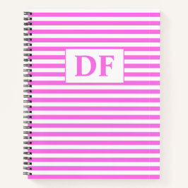 Cuaderno Portátil de rayas rosadas/blancas de inicio person