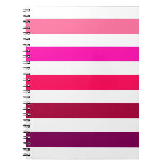 Cuaderno Portátil de rayas rosadas de bonito
