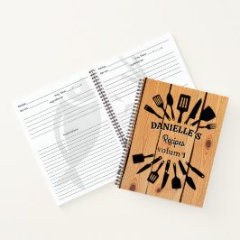 Cuaderno Portátil de receta de madera personalizada