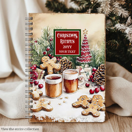Cuaderno Portátil De Receta De Navidades De Nombre Personal