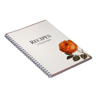 Cuaderno Portátil de receta de Rosa de época