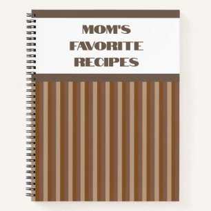 Cuaderno Portátil de receta espiral rayada marrón