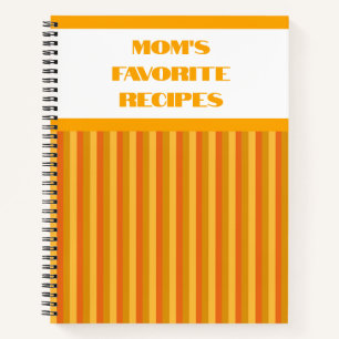 Cuaderno Portátil de receta espiral rayada para naranjas