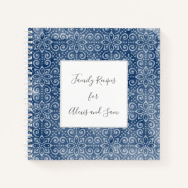 Cuaderno Portátil de receta familiar personalizada Navy Bat