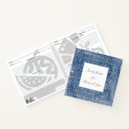 Cuaderno Portátil de receta familiar personalizada Navy Bat