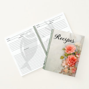 Cuaderno Portátil de receta floral