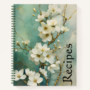 Cuaderno Portátil de receta floral