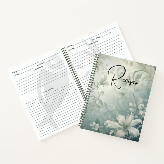 Cuaderno Portátil de receta floral (Interior)