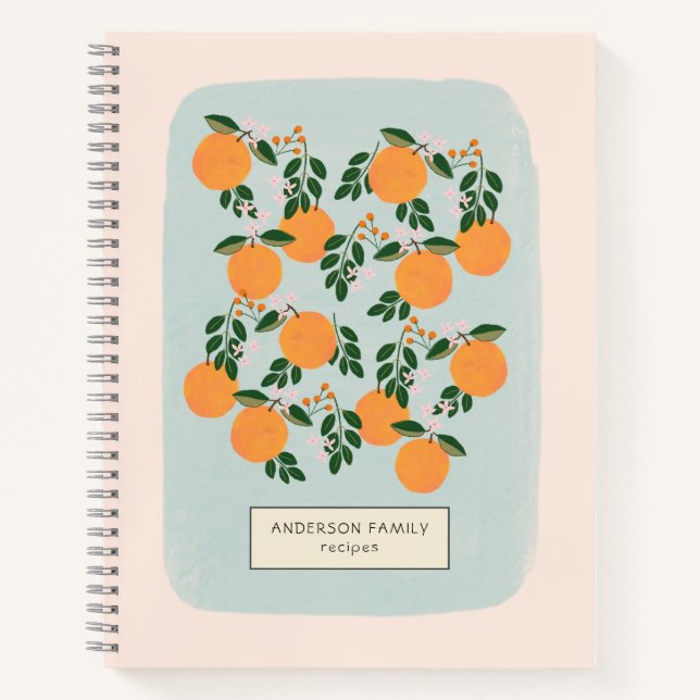 Cuaderno Portátil de receta personalizada Orane Citrus (Anverso)