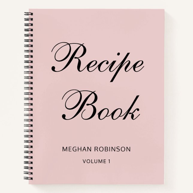 Cuaderno Portátil de receta Rubor de Cookbook personalizado (Anverso)