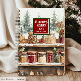 Cuaderno Portátil de recetas clásicas para Navidades para c