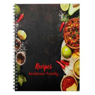 Cuaderno Portátil de recetas de estilo rústico mexicano