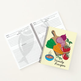 Cuaderno Portátil de recetas de familia de verduras
