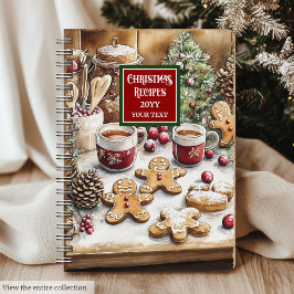 Cuaderno Portátil de recetas de vacaciones de moda con enca
