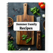 Portátil de recetas familiares de verano de person