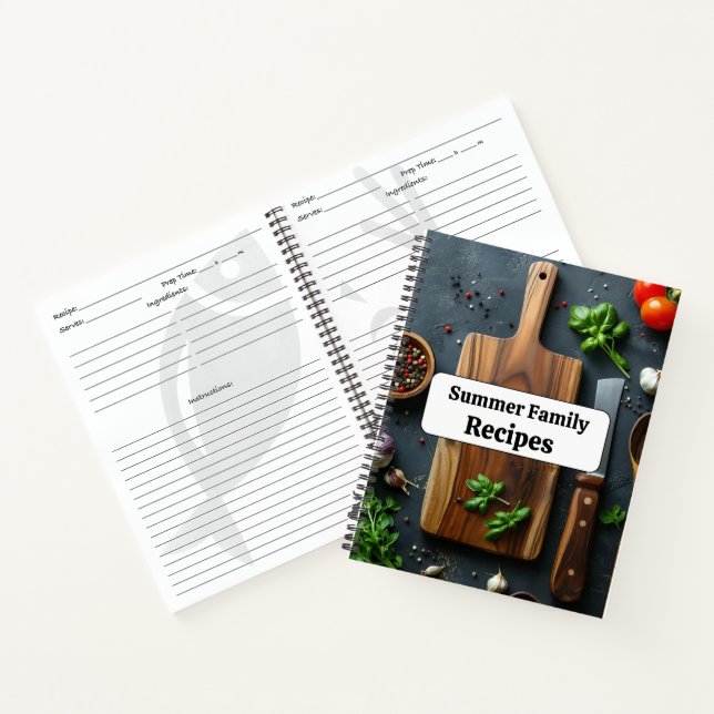 Cuaderno Portátil de recetas familiares de verano de person (Interior)