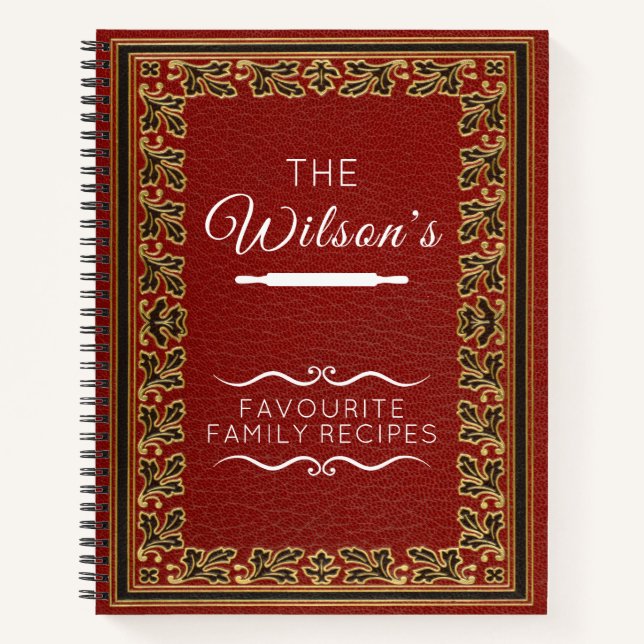 Cuaderno Portátil de recetas familiares favoritas de época (Anverso)