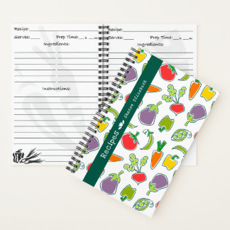 Cuaderno Portátil de recetas personalizadas de verduras de 