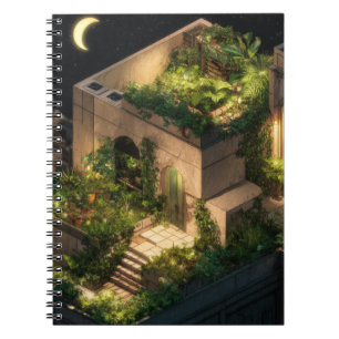 Cuaderno Portátil de reposición del jardín de la azotea ilu