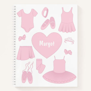 Cuaderno Portátil de ropa de ballet - fondo blanco