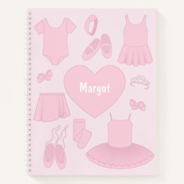 Cuaderno Portátil de ropa de ballet - fondo rosado