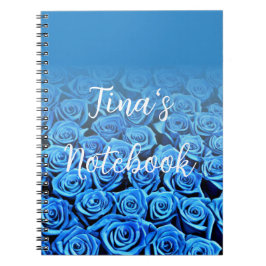 Cuaderno Portátil De Rosas Azules