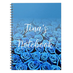 Cuaderno Portátil De Rosas Azules