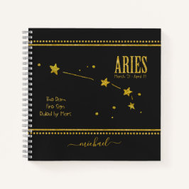 Cuaderno Portátil de Rótulo Aries Star Zodiac