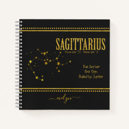 Cuaderno Portátil de Rótulo Sagittarius Star Zodiac