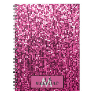 Cuaderno Portátil de secuencia de Purpurinas PINK monograma