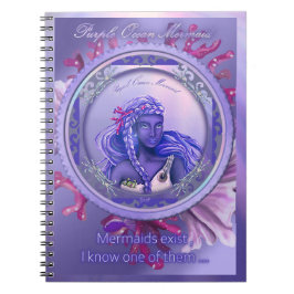 Cuaderno Portátil de sirena en el océano morado