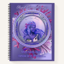Cuaderno Portátil de sirena en el océano morado