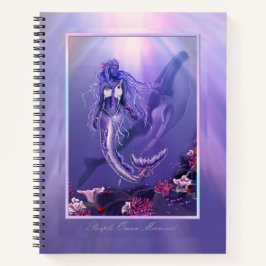 Cuaderno Portátil de sirena en el océano morado
