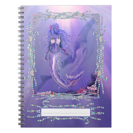 Cuaderno Portátil de sirena en el océano morado