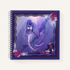 Cuaderno Portátil de sirena en el océano morado