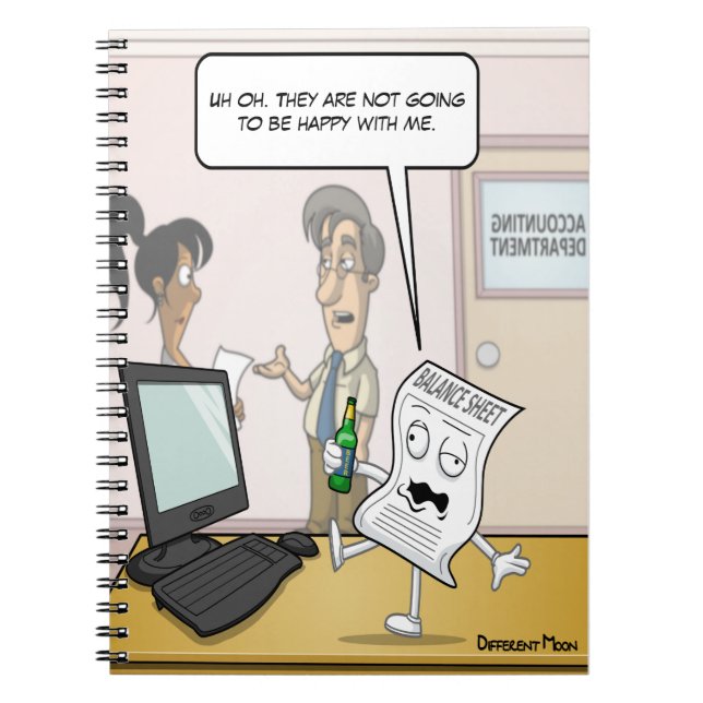 Cuaderno Portátil de solapa de balance de borrachos contabl (Frente)