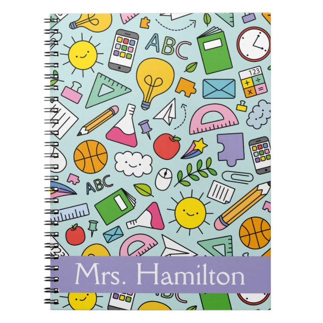 Cuaderno Portátil de suministros escolares personalizados (Frente)