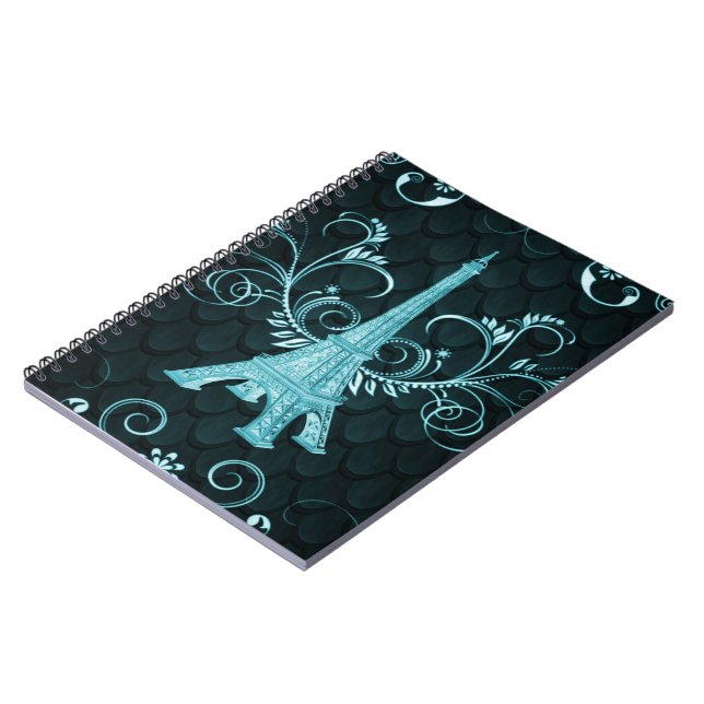 Cuaderno Portátil de Swiffel floral Verde azulado de la Tor (Lado Izquierdo)