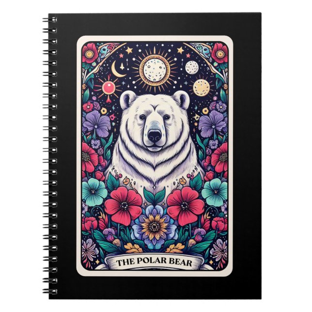 Cuaderno Portátil de tarjeta Tarot con espíritu de oso pola (Frente)