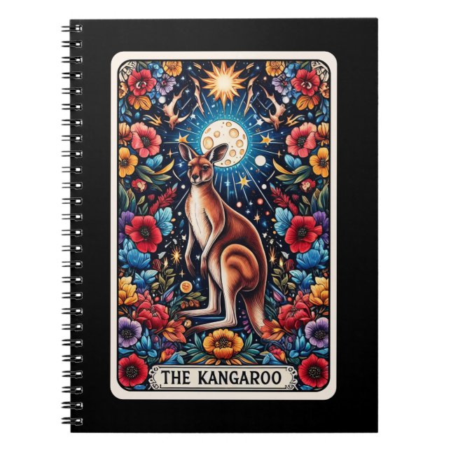 Cuaderno Portátil de tarjeta Tarot de aguardiente canguro (Frente)