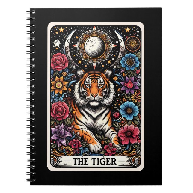 Cuaderno Portátil de tarjeta Tarot de espíritu tigre (Frente)