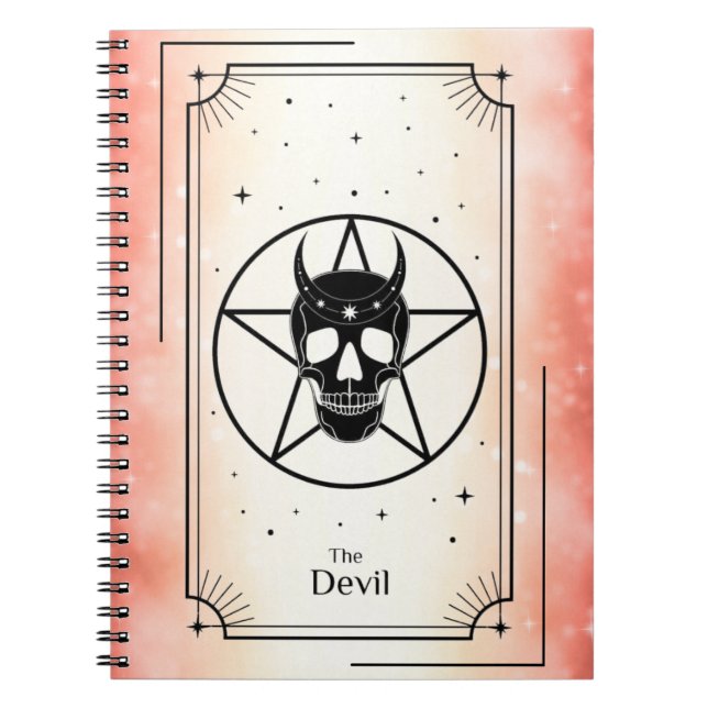 Cuaderno Portátil de tarjeta Tarot para el diablo (Frente)