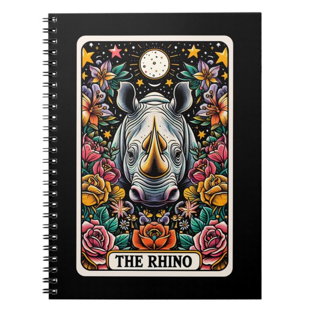 Cuaderno Portátil de tarjeta Tarot Rhino Spirit (Frente)