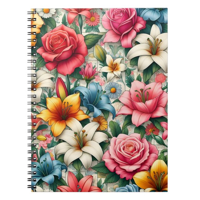Cuaderno Portátil de tela de belleza botánica (Frente)